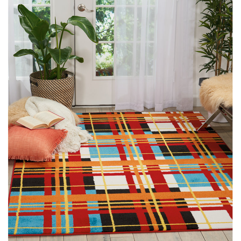 Bechtel Plaid Area Rug, Rectangle 122 x 183cm