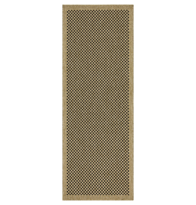 Jute And Black Indoor/Outdoor Area Rug - 7 Ft. 10 In. X 10 Ft. 3 In., Rectangle 7'10" x 10'3"