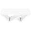 Console étroite pour le salon en blanc - Base asymétrique moderne et profil d'entrée de panneaux robustes avec plateau épais
