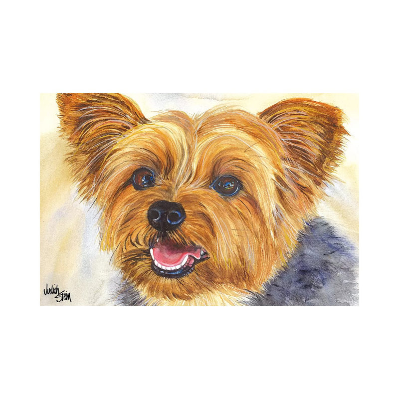 Duke - Blue Yorkshire Terrier 1 Piece Painting on Canvas, 20.32 cm H x 30.48 cm W, Wrapped Canvas