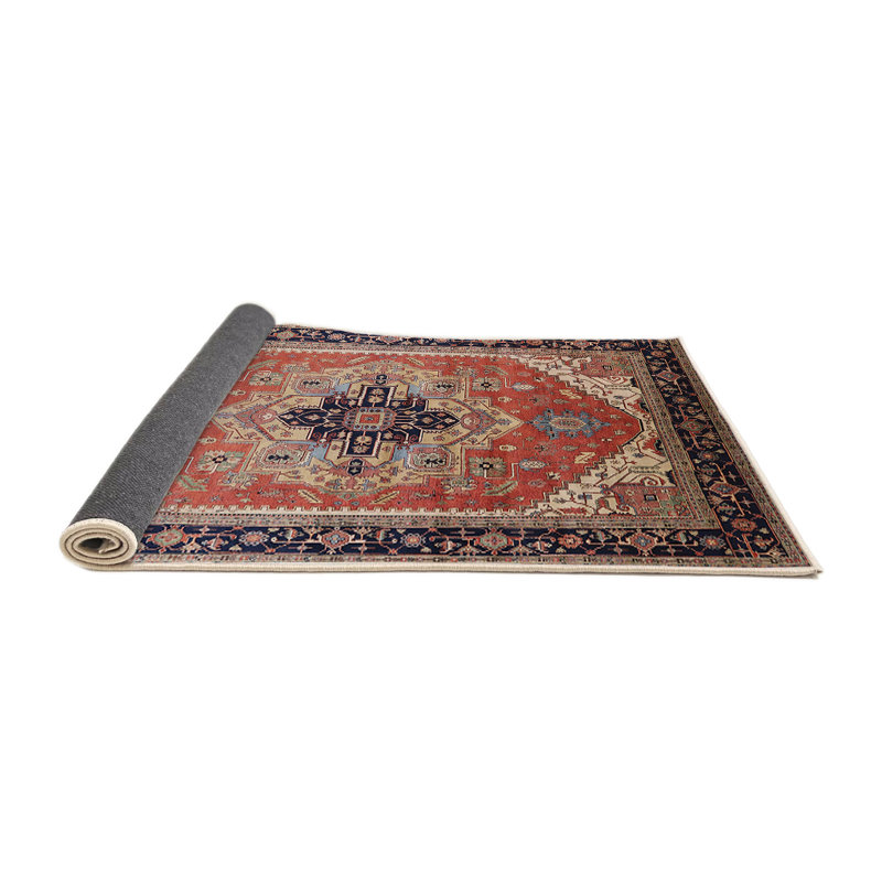 Tapis brun à motif oriental, Rond 8 pi