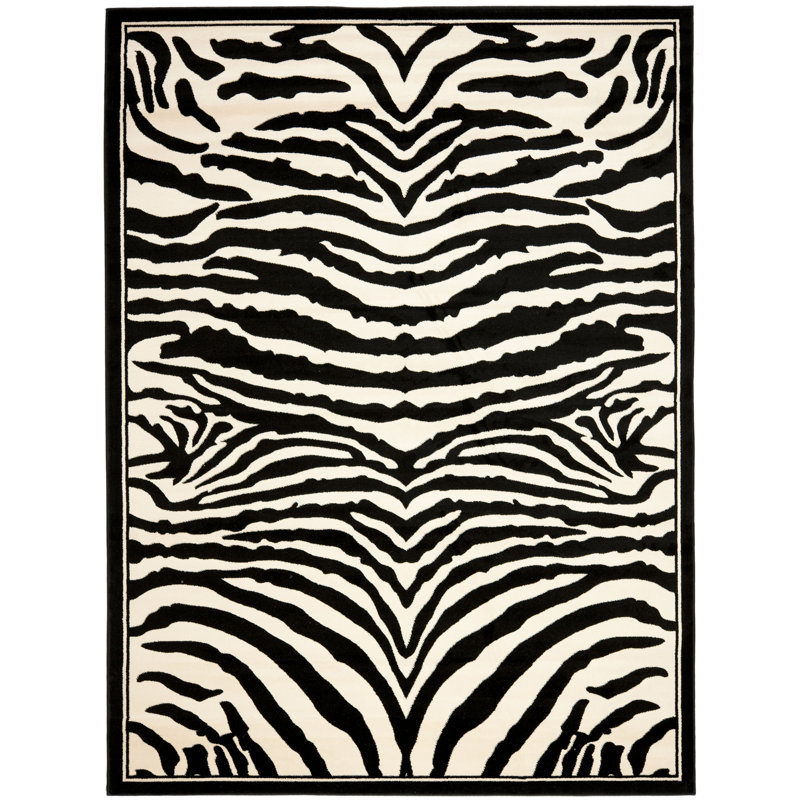 Tapis noir / blanc Cidnee, Rectangle 9 pi x 12 pi