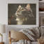 American Curl Curiosity Cat - art mural en bois sur bois de pin naturel-243416162
