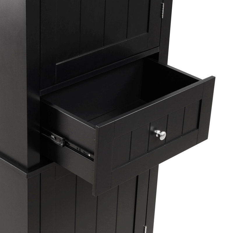 Grande armoire de rangement de salle de bain, armoire de rangement autoportante avec tiroir et tablette réglable, rangement de salle de bain pour la maison