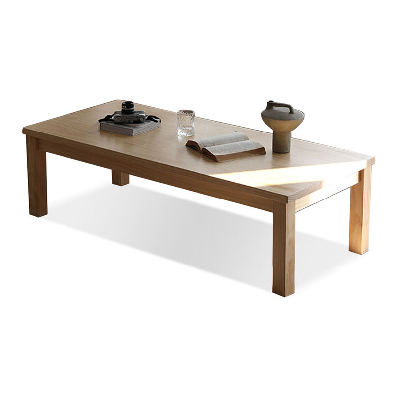 Burlywood Solid Wood Rectangular Coffee Table, Burlywood, 17.72" H x 55.12" L x 23.62" W