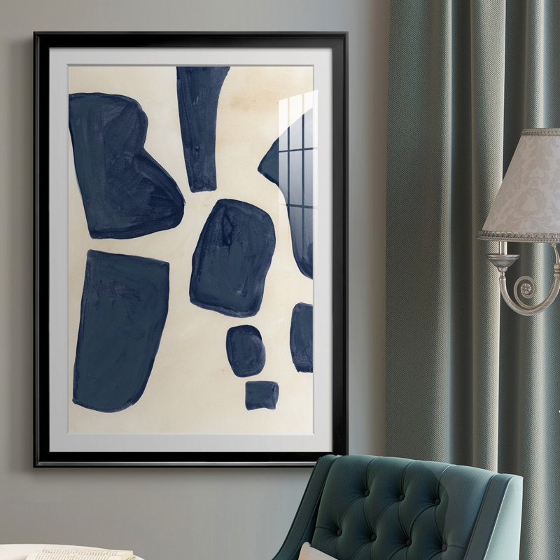 Bleu pièces I - reproduction de cadre photo, Noir, H 30,5 po x l 22,5 po x P 1 po