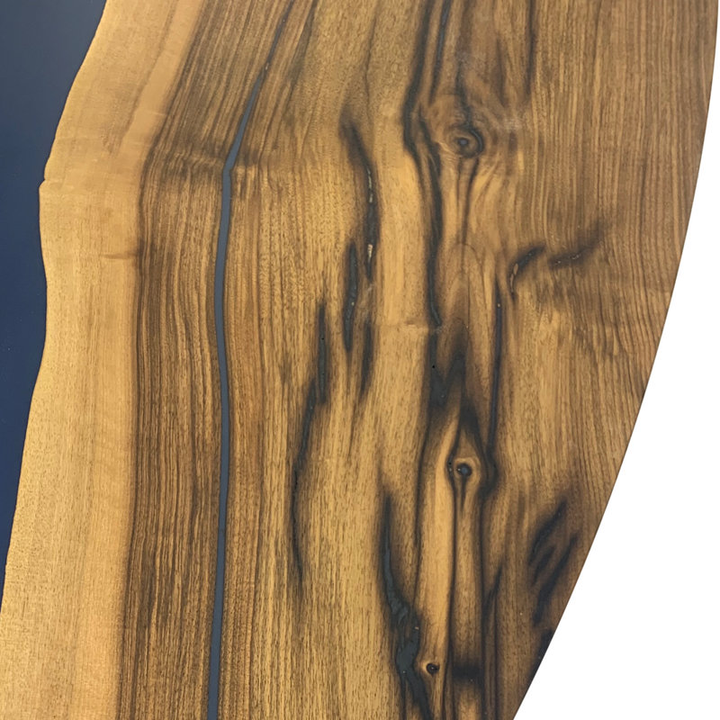 Walnut Oval Metal Base Dining Table, H76 x L275 x W143cm