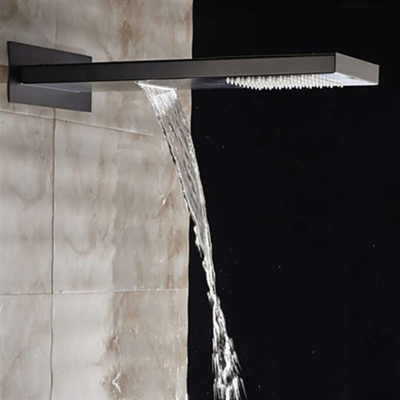 BathSelect Rainfall LED Color-Changing Shower Faucet – Oil Rubbed Bronze, Dual Spray Modes