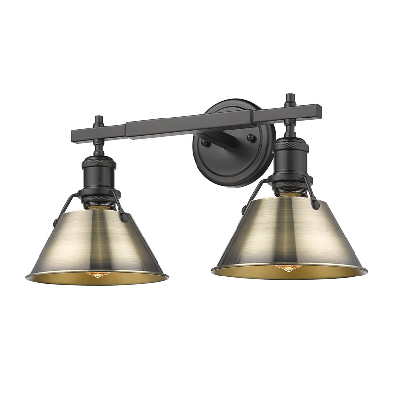 Weatherford 2 - Light Dimmable Vanity Light, Matte Black, Aged Brass