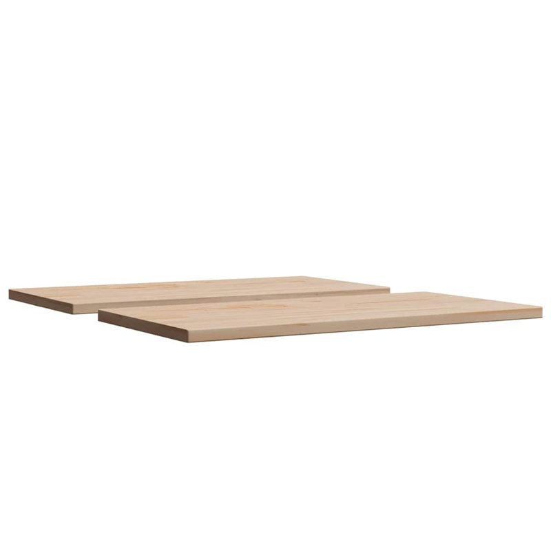  Ensemble de 2 plateaux de table en bois de pin massif naturel 23,6 x 11,8 po, H 2,5 po x l 23,6 po x P 11,8 po