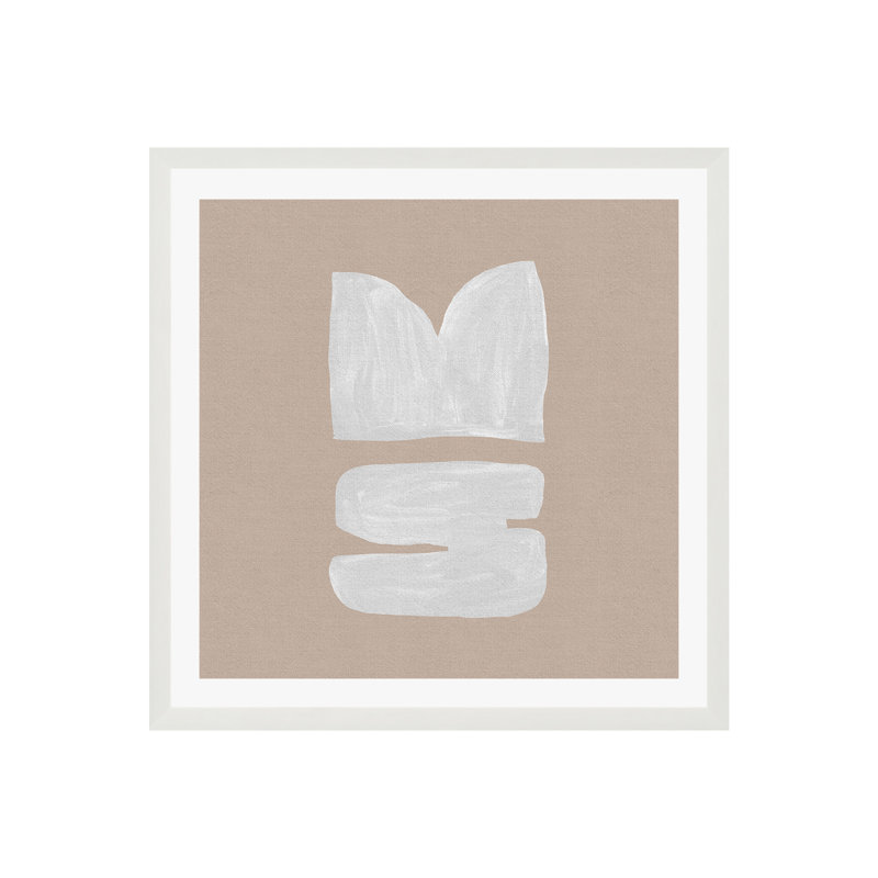 Mid-Century brun II, H 12 po x l 12 po x P 0,75 po, Oui, Cadre simple blanc