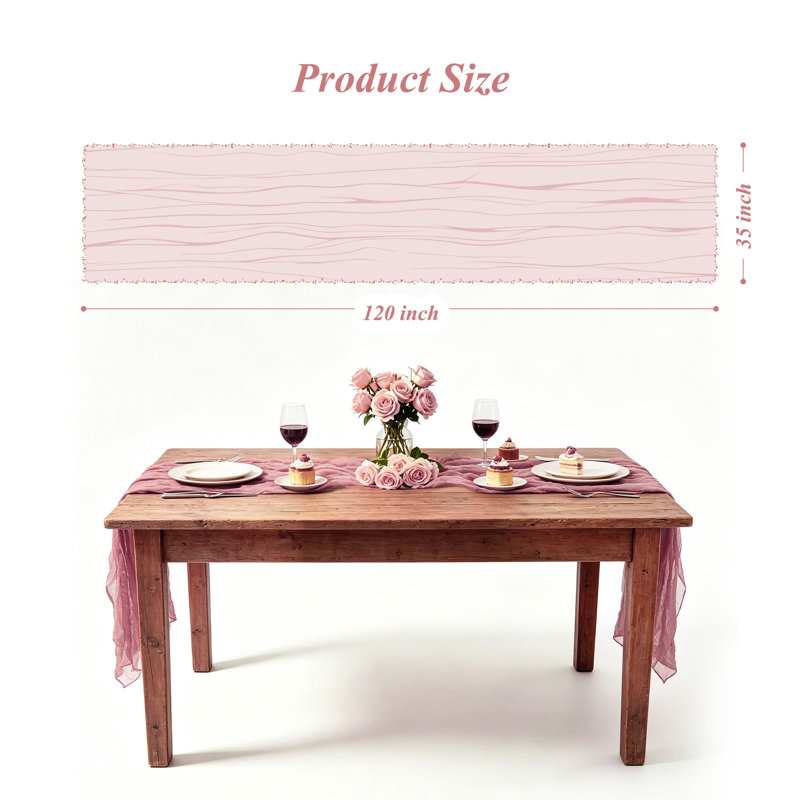 Chemin de table Boho, Rose