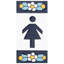 Sevillano 2.13" x 4.38" Ceramic Floral Address Decorative Wall Tile in White/Blue