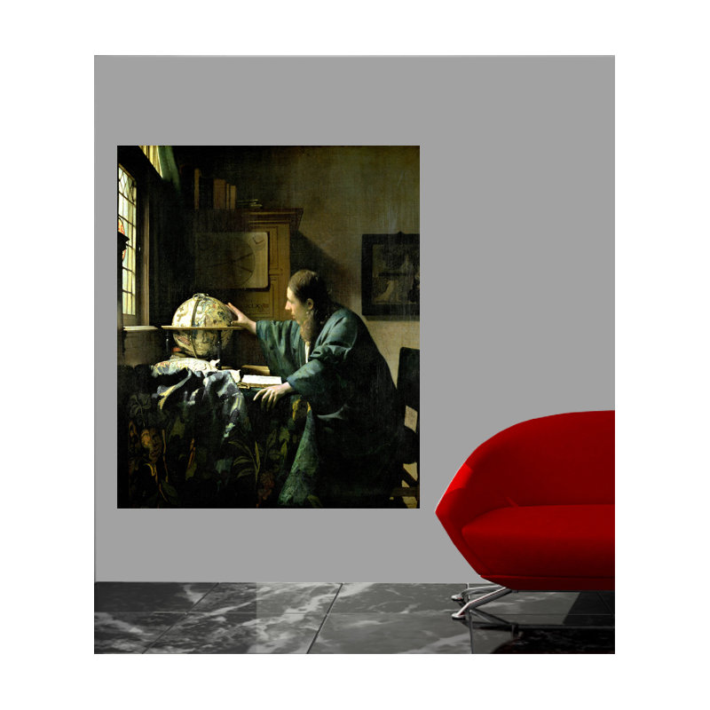 Adhésif décoratif l'astronome Vermeer (1668), H 24 po x l 20 po