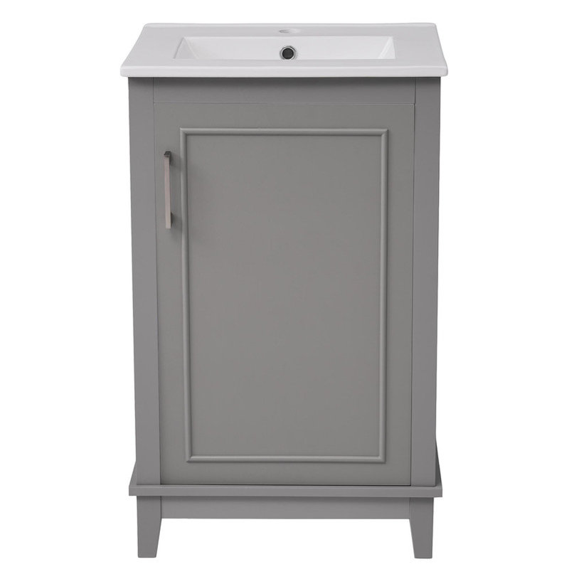 Mini-meuble-lavabo moderne avec lavabo en céramique 1 porte ultra-compacte pour les petites salles de bain et les véhicules récréatifs