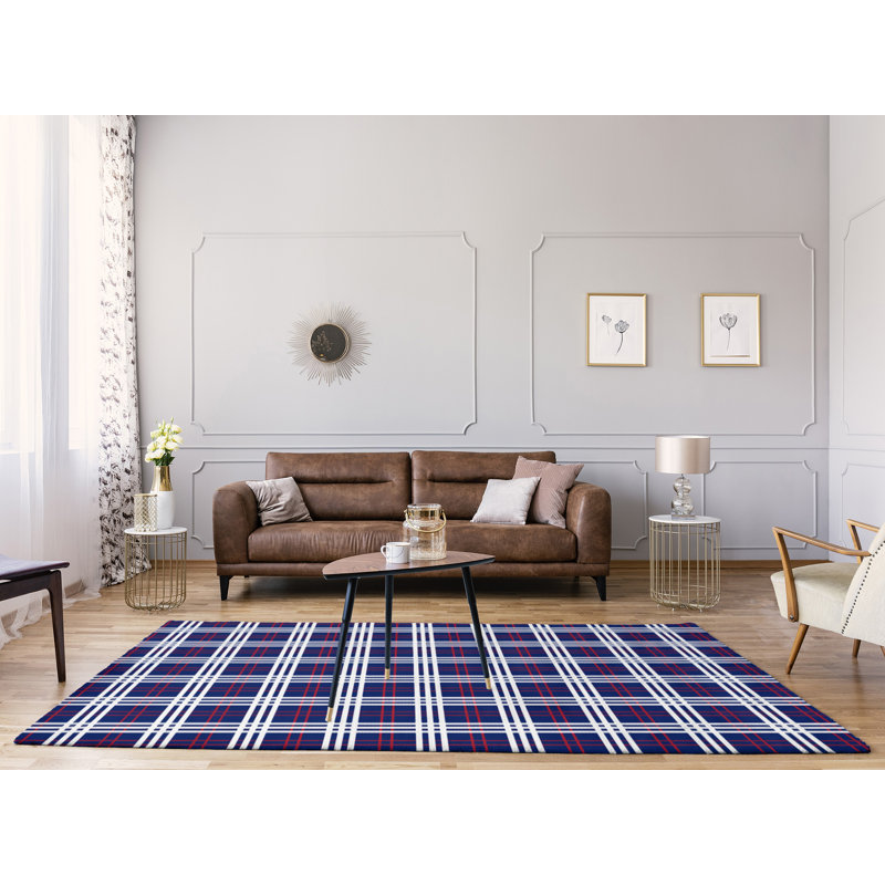 Plaid Indoor Rug, Rectangle 5' x 7'