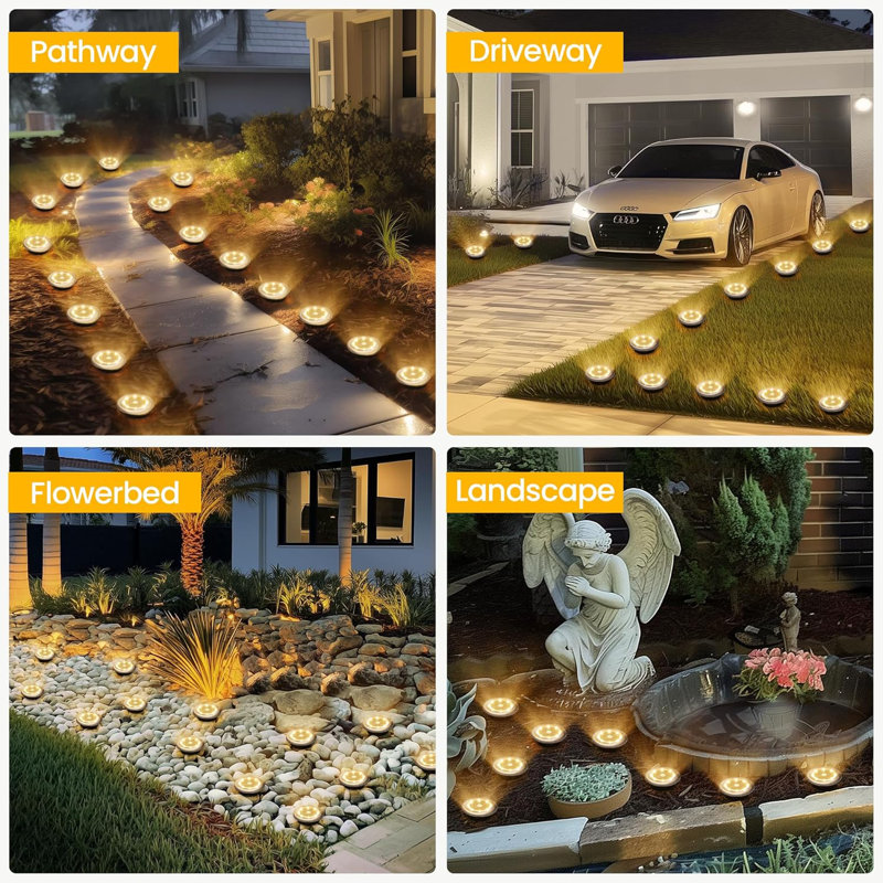 Stainless Steel Integrated LED Pathway, 10 Pack, Warm White