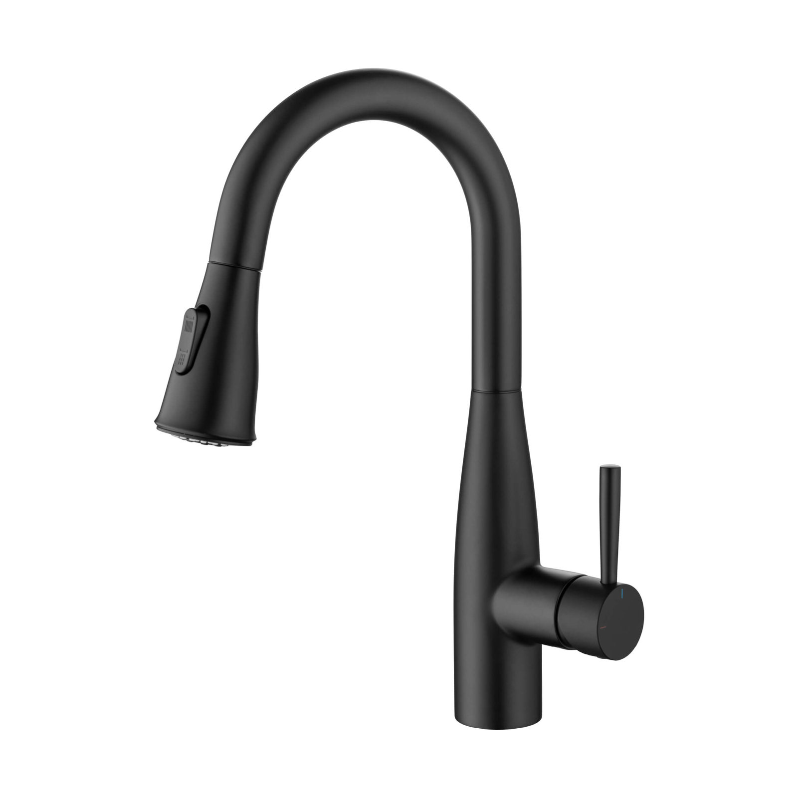 Bari Pull Down Single Handle Kitchen Faucet, Matte Black