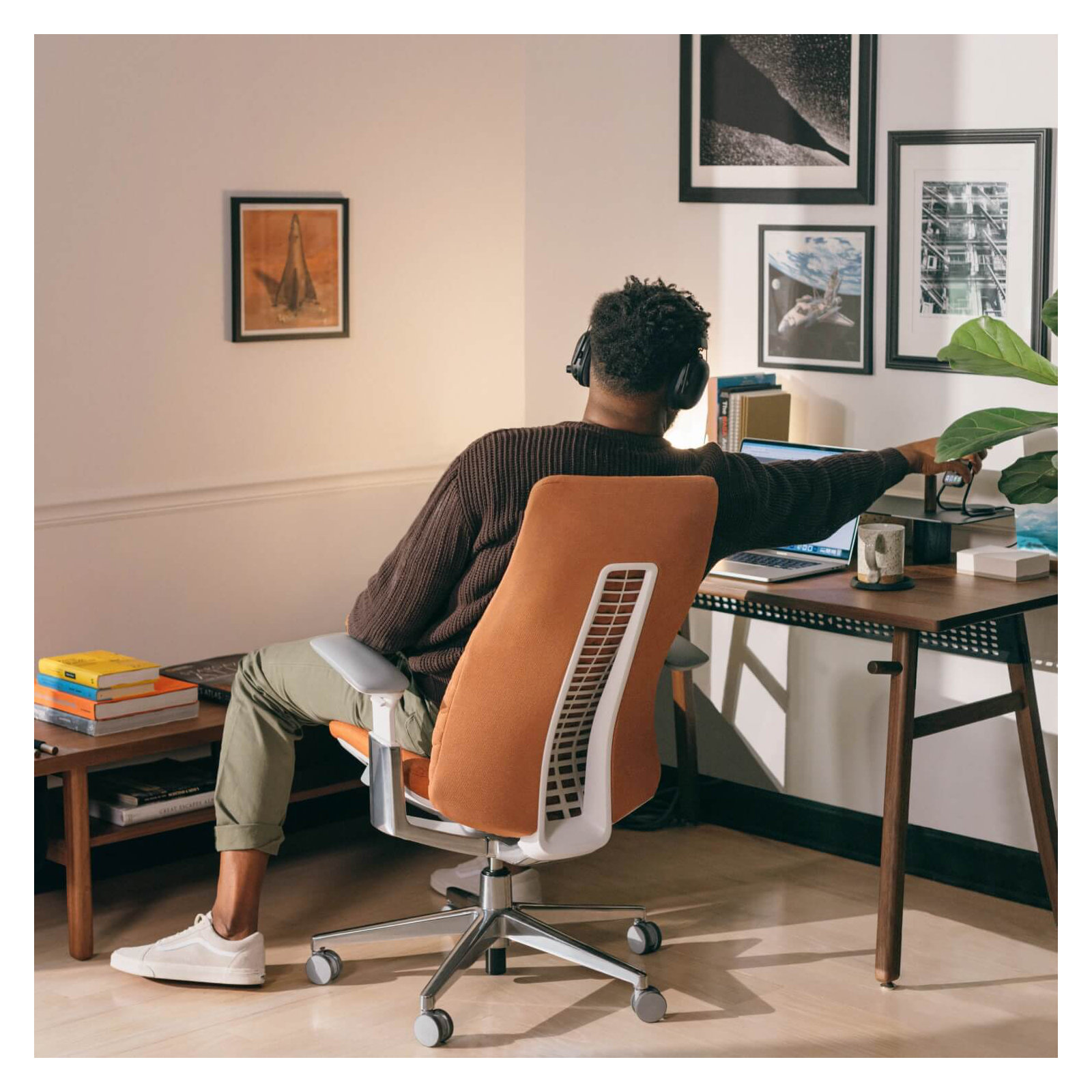 Haworth Fern Digital Knit Task Chair, No, Ember