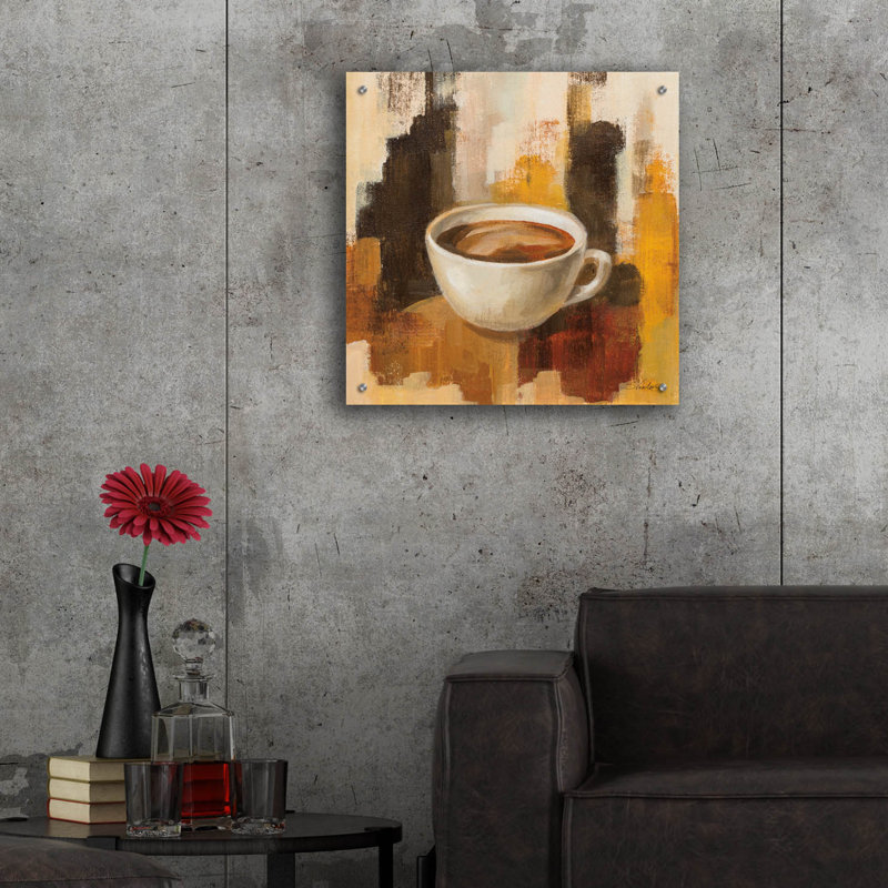  «Abstract Coffee 5» par Silvia Vassileva, art mural en verre acrylique, 24 po x 24 po, H 24 po x l 24 po