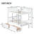 Rubber Wood Bunk Bed with Drawers, Ladder, and Guardrails-120240199-121293846