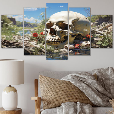 Tête de mort éternelle - impression sur toile moderne - 5 panneaux