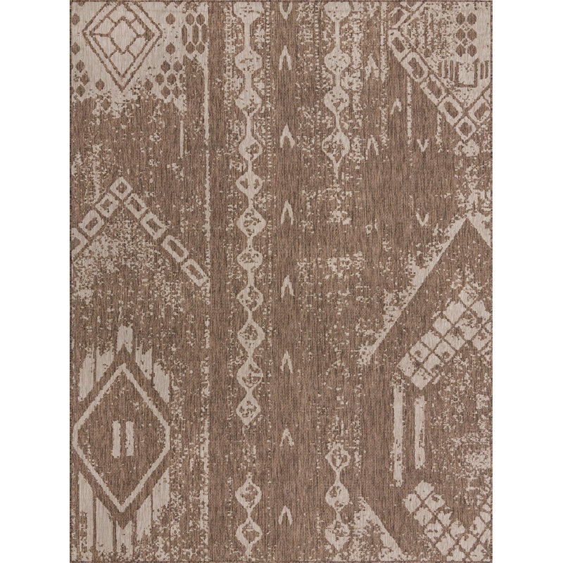 Brison Geometric Indoor / Outdoor Rug, Rectangle 9' x 12'