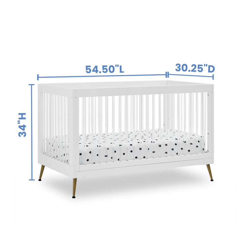 Sloane 4-in-1 Convertible Crib, White/Gold