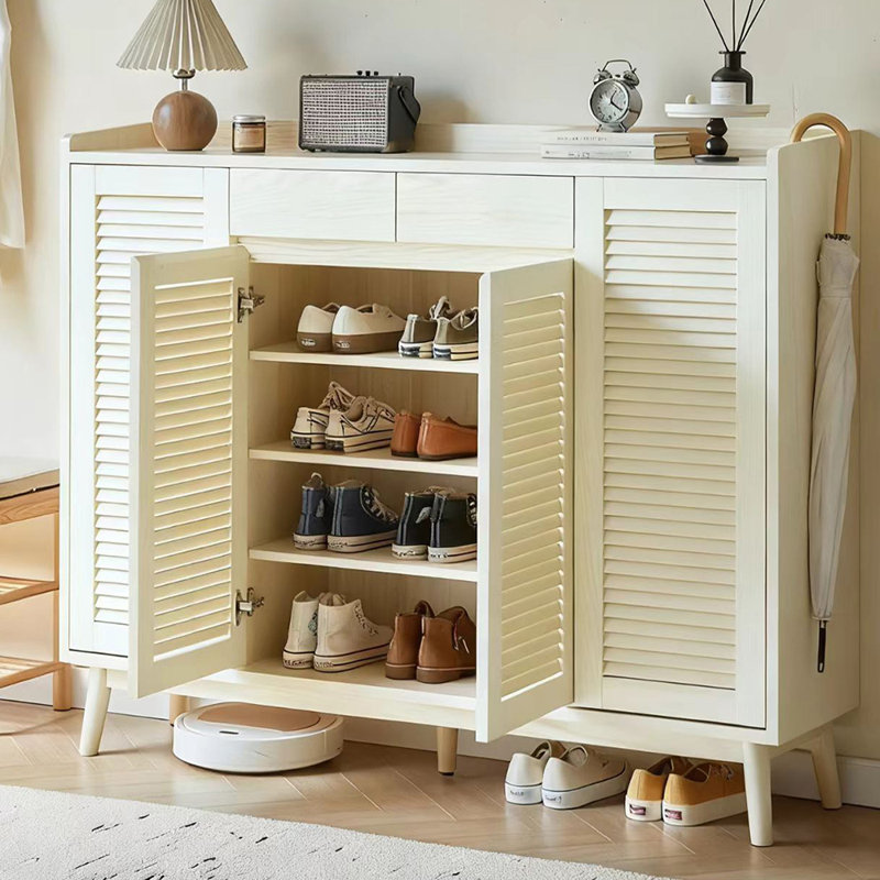 Armoire à chaussures pratique avec rangement populaire, Ivoire ivoire