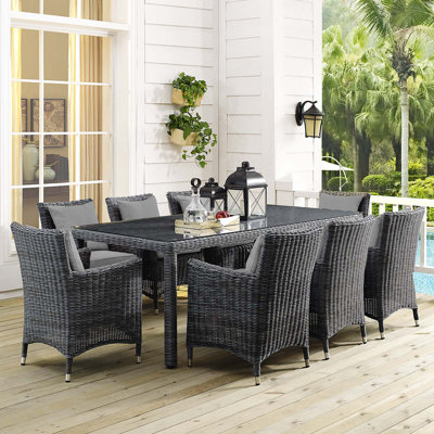 Ensemble repas d'extérieur 9 pièces Sunbrella Modway Invite