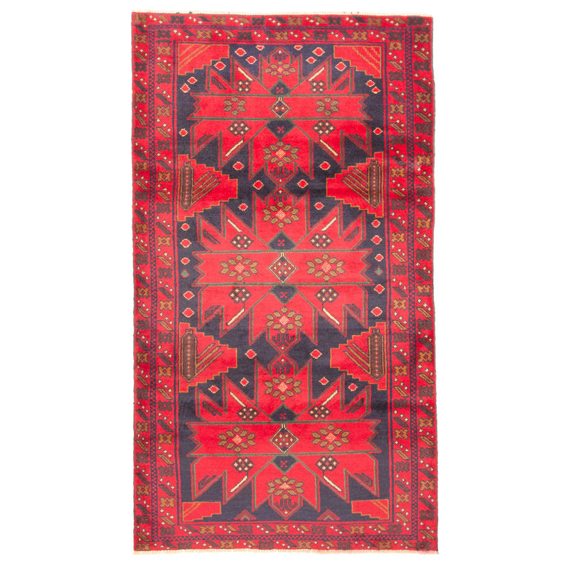 Tapis rouge Teimani 3 pi 9 po x 6 pi 8 po