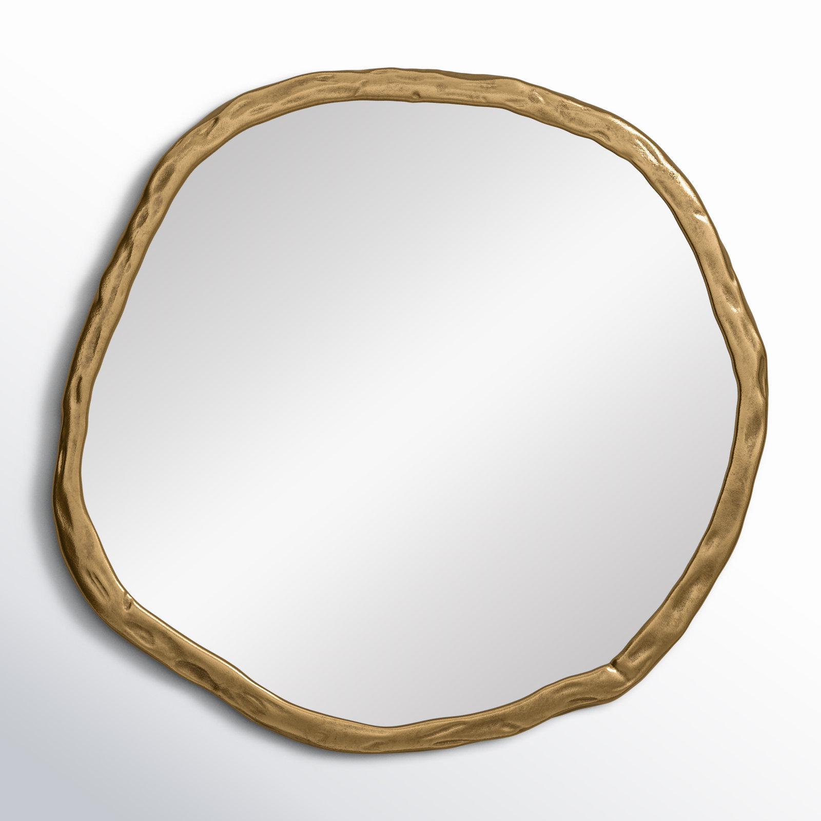 Nola Distressed Accent Mirror, 24" x 24", Gold