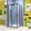 Porte de douche coulissante, avec verre trempé, cadre Neo-Angle Cabine de douche pivotante
