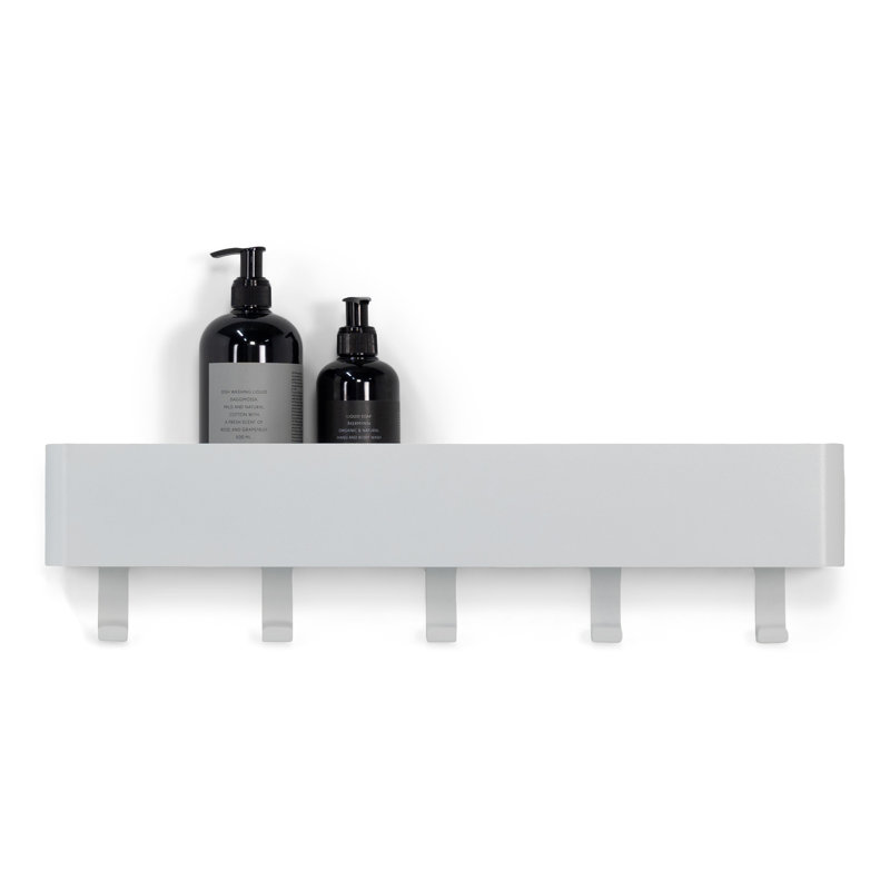 MULTI Steel Wall 5 - Hook Wall Mounted Coat Rack, White