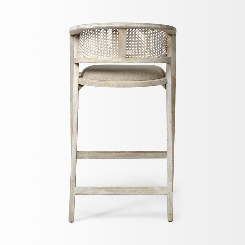 Solid Wood Arm Chair in Blonde, Bar Stool (30.75" Seat Height)