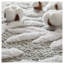 Tapis de bain en coton gris touffeté à motif floral, 61 cm x 152 cm