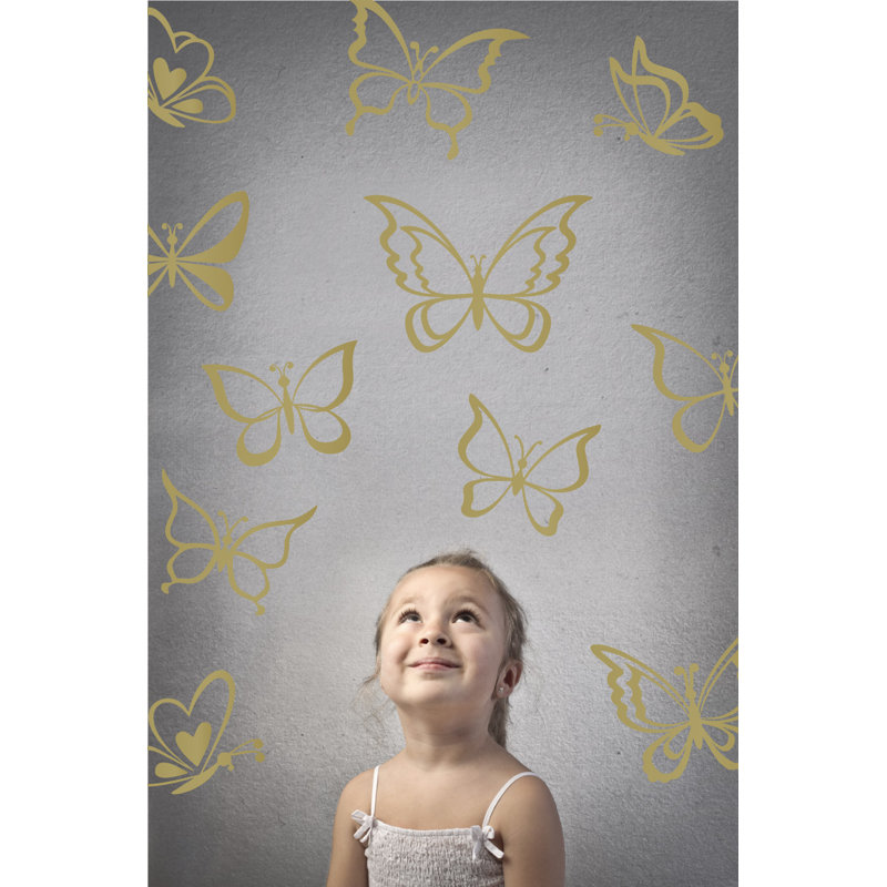 Adhésif décoratif papillon, Or, H 55 po x l 58 po x P 0,01 po