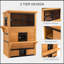 Abri pour chat 3 étages, maison pour chat, maisonnette d'extérieur avec plancher surélevé, toit en asphalte, portes de secours, plateformes de saut, jaune