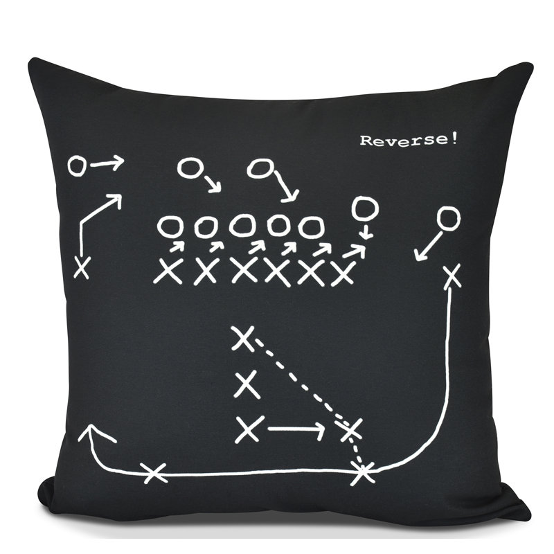 Housse de coussin d'extérieur carrée Goals, Gourds and Gatherings, H 18 po x l 18 po, Noir