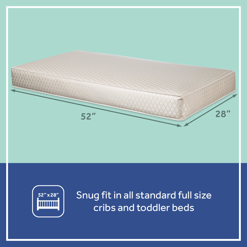 Sealy Baby Posturepedic Grow Breathable 2 Stage Crib Mattress & Toddler Mattress, GREENGUARD Gold Certified, 52" x 28"