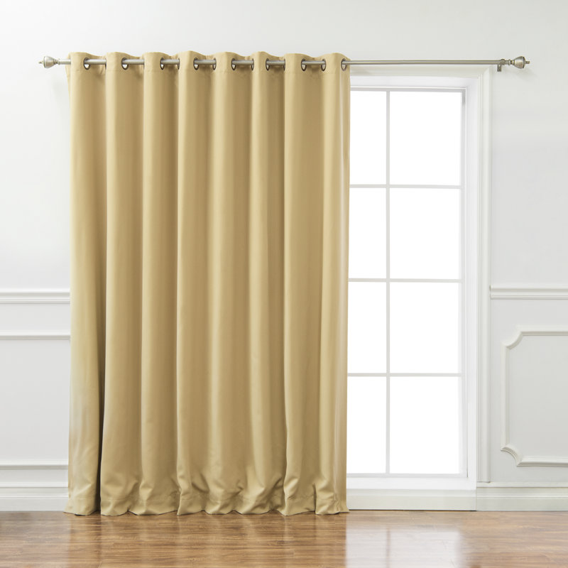 Scarsdale Solid Blackout Thermal Grommet Single Curtain Panel, Wheat, 80" W x 108" L