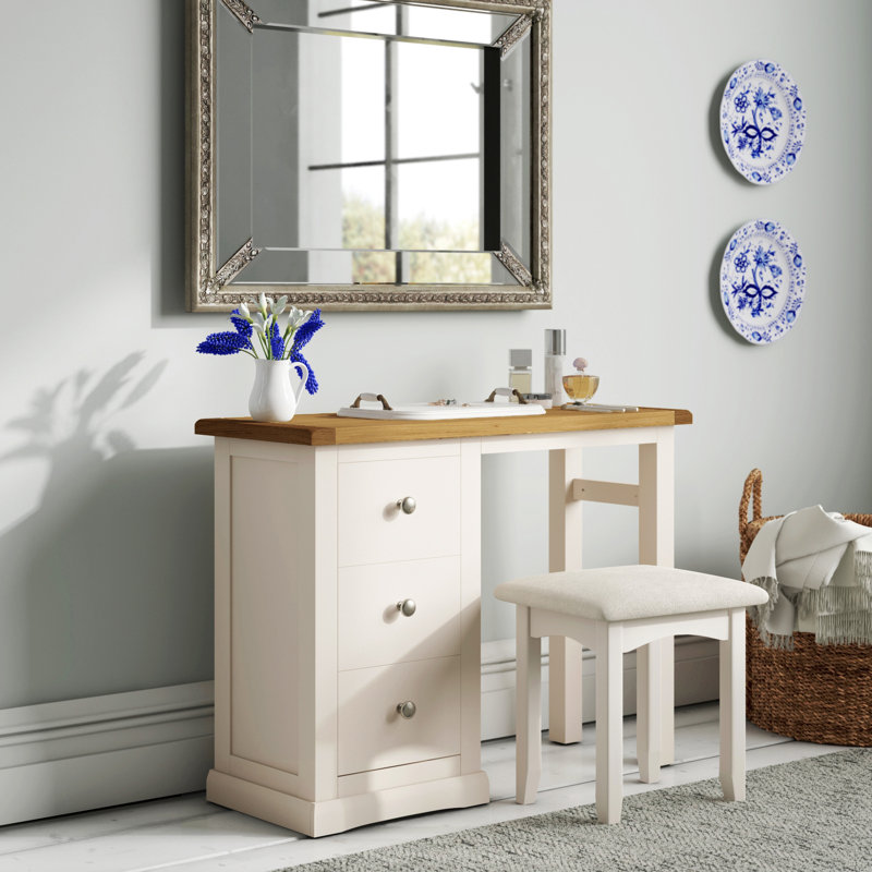 Dressing Table, Off White, Silver