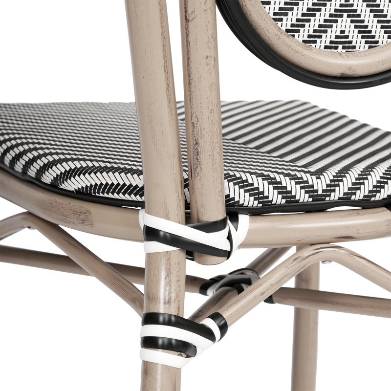 Chaises empilables Damore, Noir / blanc / naturel clair