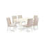Ensemble de table de salle à manger 7 pièces composé d'une table de cuisine rectangulaire et de 6 chaises Parson rembourrées en tissu crème-109975441-109975438-109975437