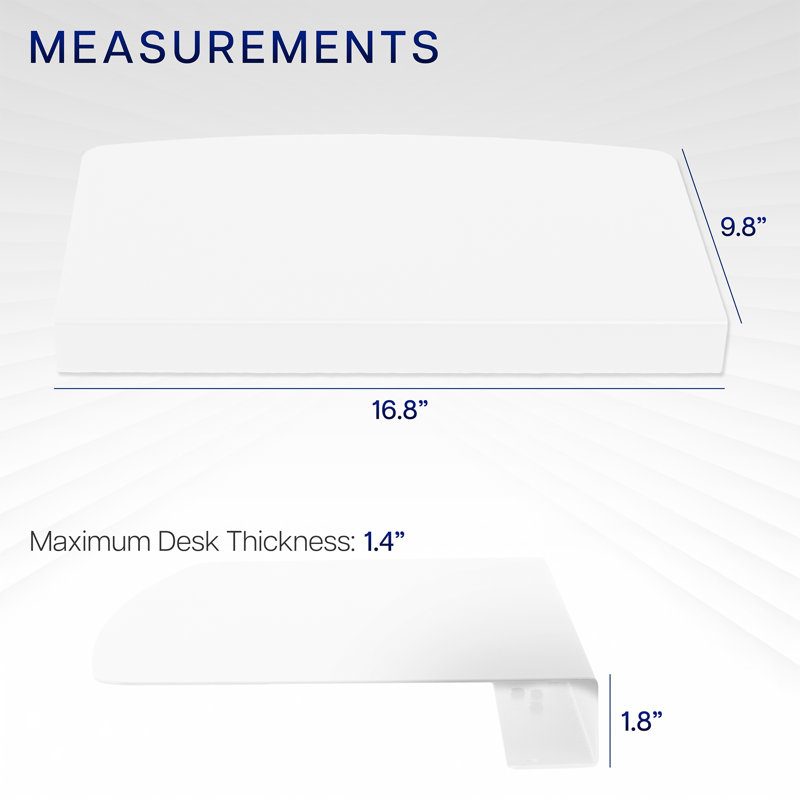 1.8" H x 16.8" W Desk Connector for Bridge Corner