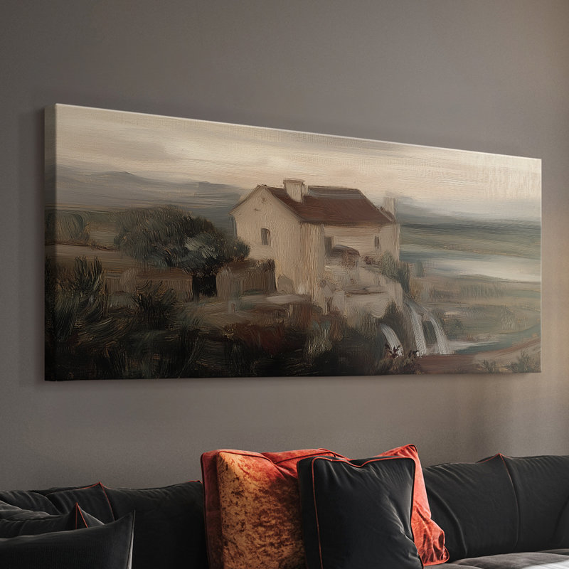 Série paysage - CXCIV - Toile tendue avec châssis - Prêt à accrocher, H 16 po x l 40 po