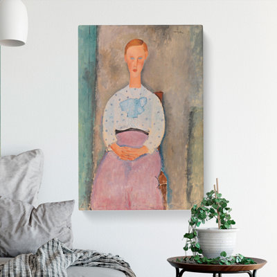Portrait Of A Girl Vol.3 by Amedeo Modigliani - Wrapped Canvas