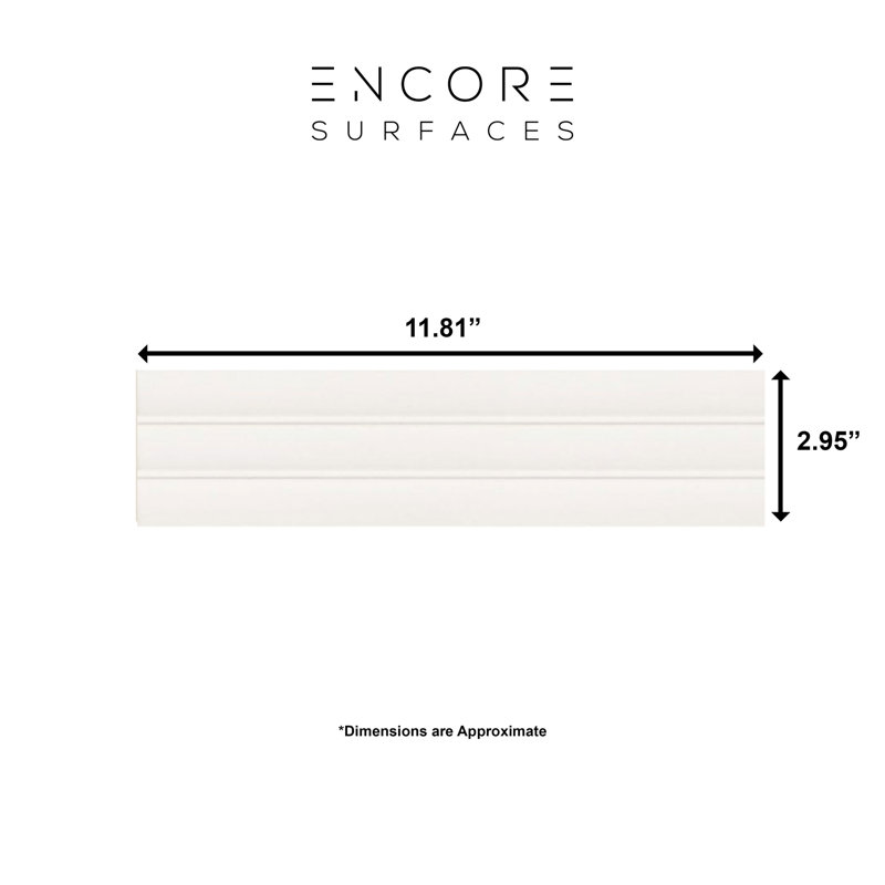Bead 3" x 12" 3D Recessed Fluted Subway Wall Tile, White Matte