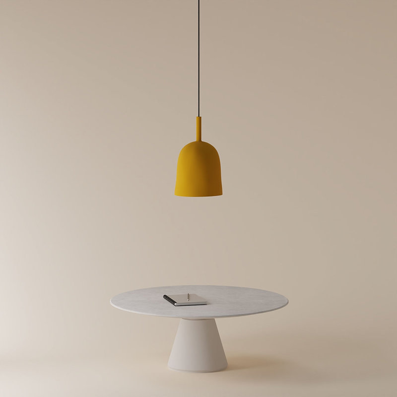 Vessel Pendant Light, Mustard, 18.5'' H x 9'' W x 9'' D, Black