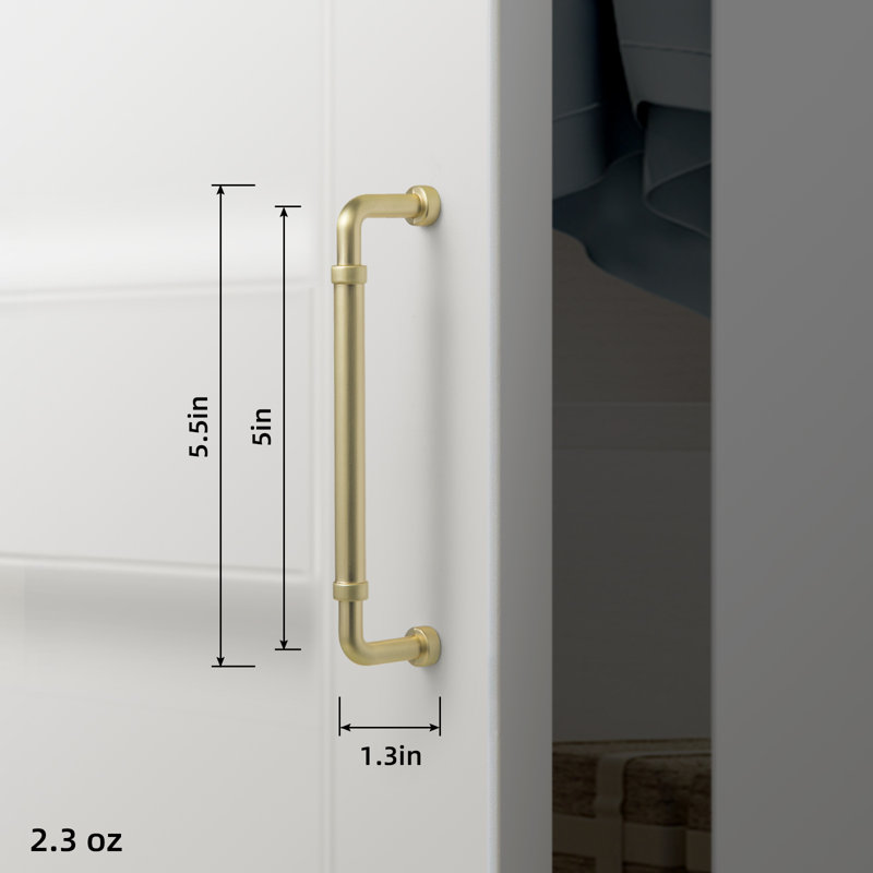 5''Centre To Centre Furniture Bar Pull Multipack, Light Brushed Brass